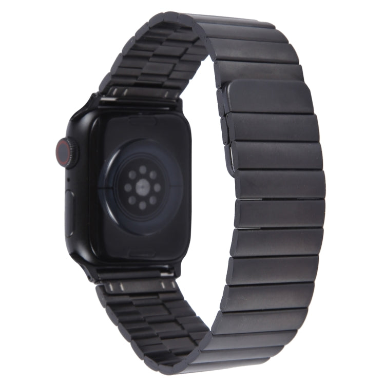 For Apple Watch SE 2023 44mm Bamboo Stainless Steel Magnetic Watch Band(Black) by buy2fix