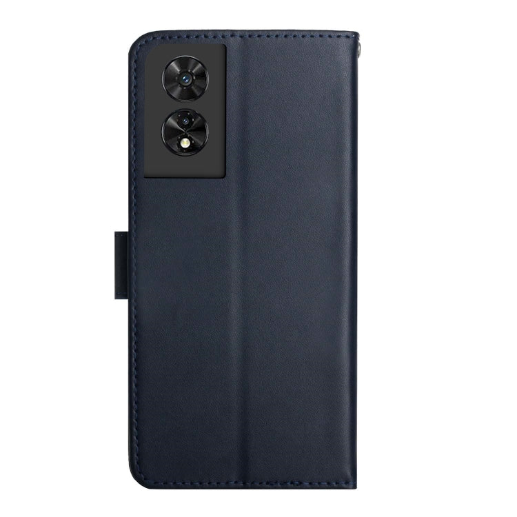 For TCL 505 Genuine Leather Fingerprint-proof Flip Phone Case(Blue) - TCL by buy2fix | Online Shopping UK | buy2fix