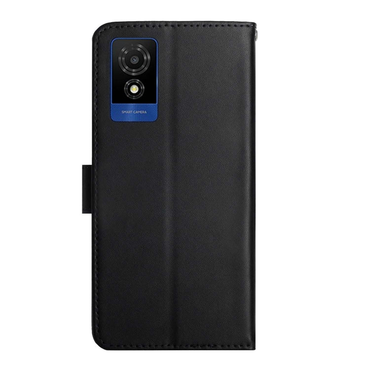 For TCL 502 Genuine Leather Fingerprint-proof Flip Phone Case(Black) - TCL by buy2fix | Online Shopping UK | buy2fix
