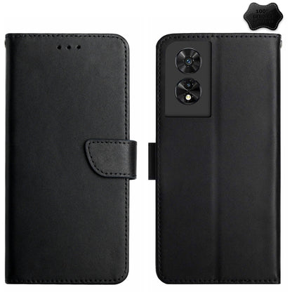 For TCL 50 SE/40 NxtPaper 4G Genuine Leather Fingerprint-proof Flip Phone Case(Black) - TCL by buy2fix | Online Shopping UK | buy2fix