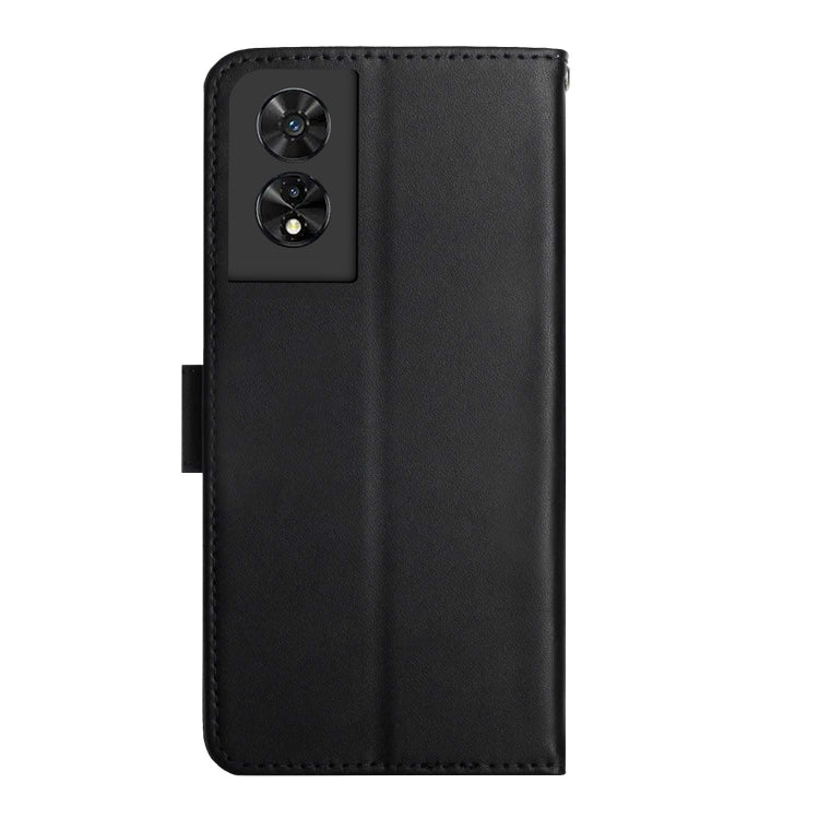 For TCL 50 SE/40 NxtPaper 4G Genuine Leather Fingerprint-proof Flip Phone Case(Black) - TCL by buy2fix | Online Shopping UK | buy2fix