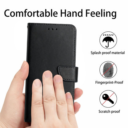 For TCL 50 SE/40 NxtPaper 4G Genuine Leather Fingerprint-proof Flip Phone Case(Black) - TCL by buy2fix | Online Shopping UK | buy2fix