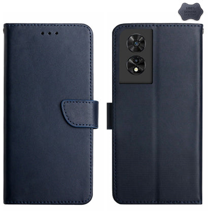 For TCL 50 SE/40 NxtPaper 4G Genuine Leather Fingerprint-proof Flip Phone Case(Blue) - TCL by buy2fix | Online Shopping UK | buy2fix