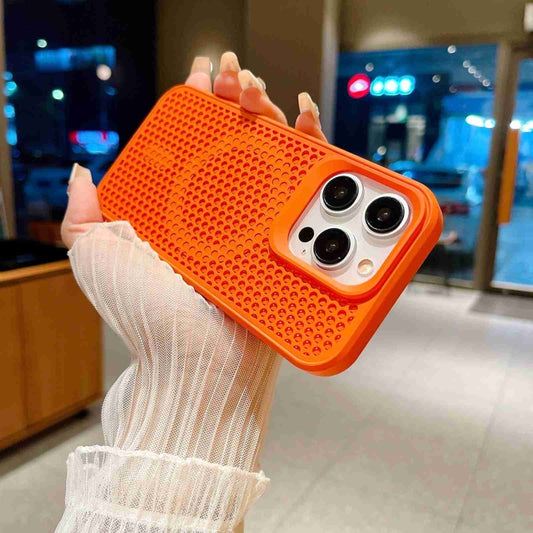 For iPhone 14 Pro MagSafe Magnetic Heat Dissipation Phone Case(Orange) by buy2fix