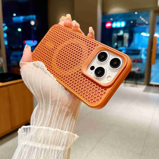 For iPhone 15 Pro MagSafe Magnetic Heat Dissipation Phone Case(Brown) by buy2fix