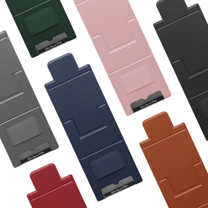 PU Leather Ultra Thin Folding Phone Holder(Grey) - Desktop Holder by buy2fix | Online Shopping UK | buy2fix