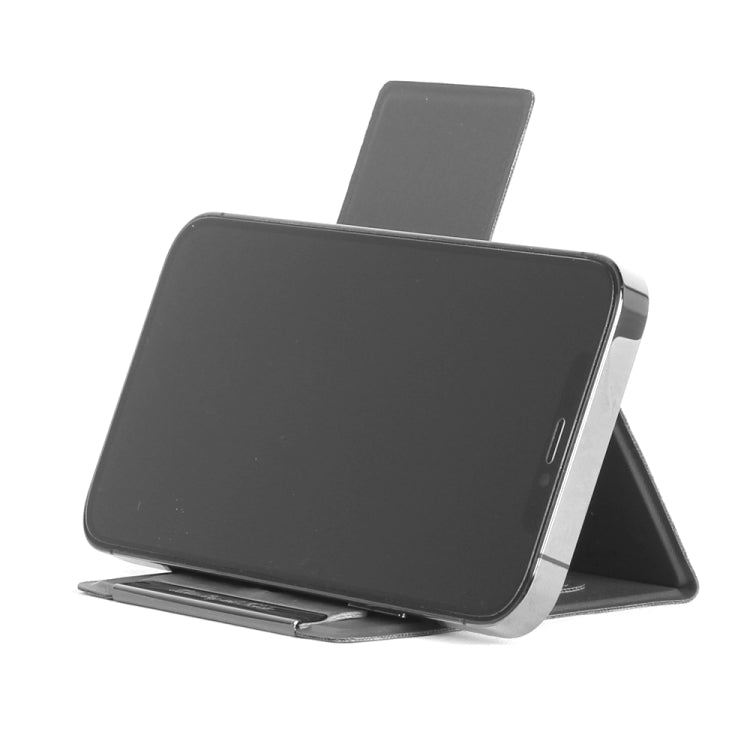 PU Leather Ultra Thin Folding Phone Holder(Grey) - Desktop Holder by buy2fix | Online Shopping UK | buy2fix
