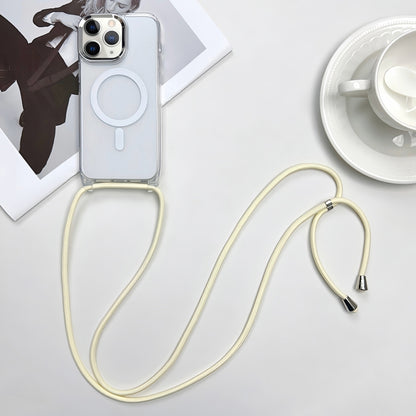 For iPhone 11 Pro Max MagSafe Magnetic PC + TPU Phone Case with Lanyard(Creamy White) - iPhone 11 Pro Max Cases by buy2fix | Online Shopping UK | buy2fix