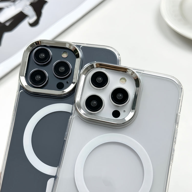 For iPhone 15 Plus MagSafe Magnetic PC + TPU Phone Case with Lanyard(Yellow Pink Grey) by buy2fix