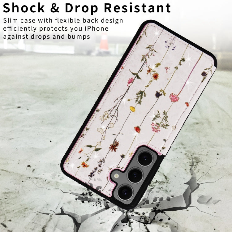 For Samsung Galaxy S24+ 5G Printed Double Buckle RFID Anti-theft Phone Case(Dried Flower World) - Galaxy S24+ 5G Cases by buy2fix | Online Shopping UK | buy2fix