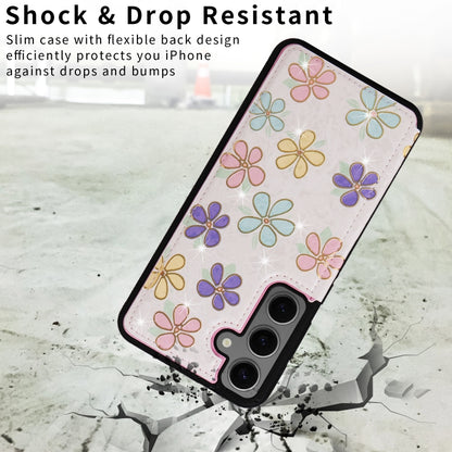 For Samsung Galaxy S25+ 5G Printed Double Buckle RFID Anti-theft Phone Case(Blossoming Flowers) by buy2fix