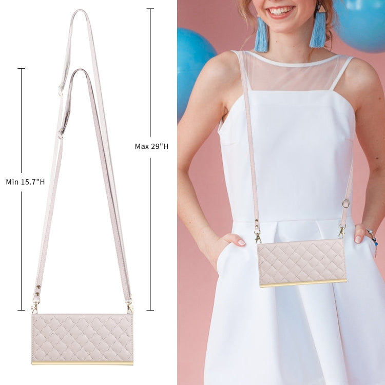 For Samsung Galaxy S23 Ultra 5G Crossbody Rhombic Sucker Leather Phone Case(White) by buy2fix