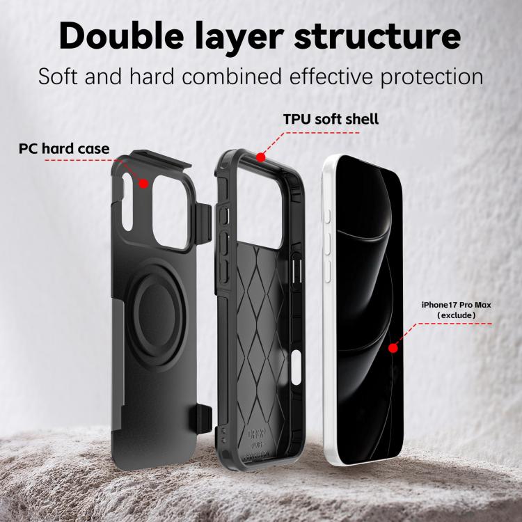 For iPhone 17 Pro Max RedPepper Armor Magsafe PC Hybrid TPU Phone Case(Black) - iPhone 17 Pro Max Cases by RedPepper | Online Shopping UK | buy2fix