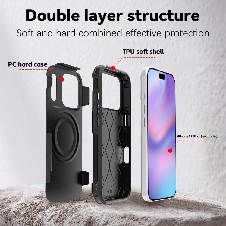 For iPhone 17 Pro RedPepper Armor Magsafe PC Hybrid TPU Phone Case(Black) - iPhone 17 Pro Cases by RedPepper | Online Shopping UK | buy2fix