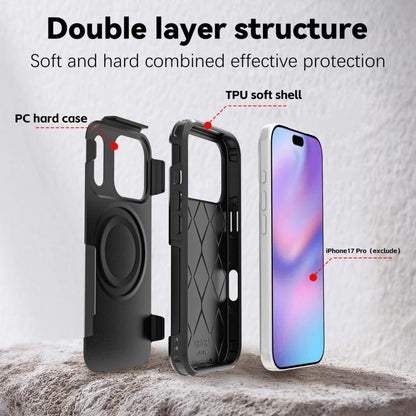 For iPhone 17 Pro RedPepper Armor Magsafe PC Hybrid TPU Phone Case(Black) - iPhone 17 Pro Cases by RedPepper | Online Shopping UK | buy2fix