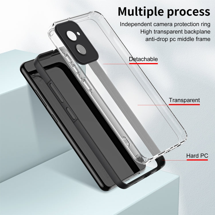 For Motorola Moto G Power 5G 2024 3 in 1 Clear TPU Color PC Frame Phone Case(Black) - Motorola Cases by buy2fix | Online Shopping UK | buy2fix