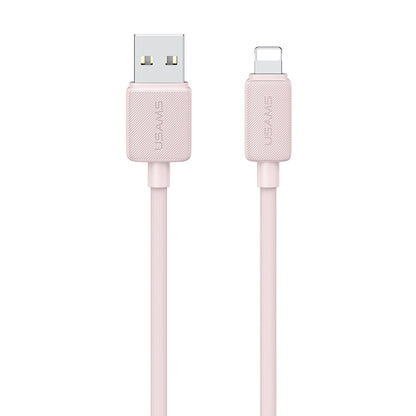 USAMS US-SJ689 USB to 8 Pin 2.4A Striped Fast Charge Data Cable, Length:1m(Pink) - Normal Style Cable by USAMS | Online Shopping UK | buy2fix