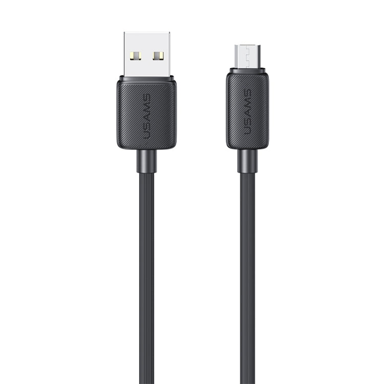 USAMS US-SJ690 USB to Micro USB 2A Striped Fast Charge Data Cable, Length:1m(Black) - Micro USB Cable by USAMS | Online Shopping UK | buy2fix