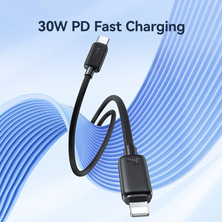 USAMS US-SJ692 USB-C / Type-C to 8 Pin 30W Striped Fast Charge Data Cable, Length:1m(White) by USAMS