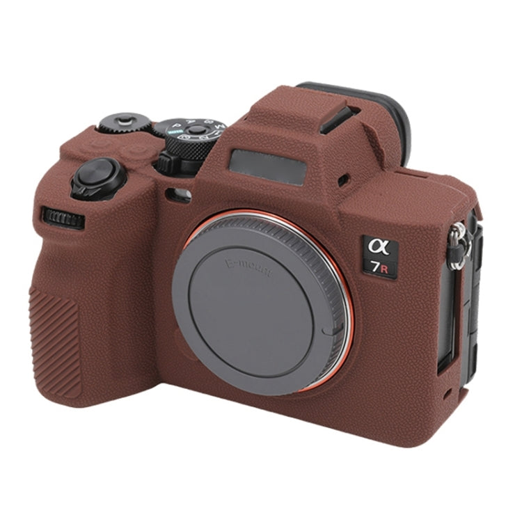 For Sony ILCE7RM5 / A7R5 Litchi Texture Soft Silicone Protective Case(Coffee) by buy2fix