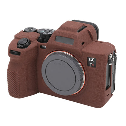 For Sony ILCE7RM5 / A7R5 Litchi Texture Soft Silicone Protective Case(Coffee) by buy2fix