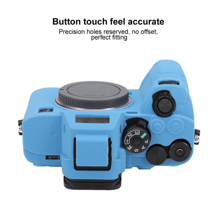For Sony ILCE7RM5 / A7R5 Litchi Texture Soft Silicone Protective Case(Blue) by buy2fix