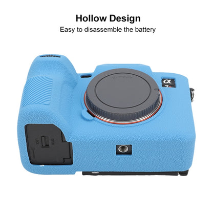 For Sony ILCE7RM5 / A7R5 Litchi Texture Soft Silicone Protective Case(Blue) by buy2fix