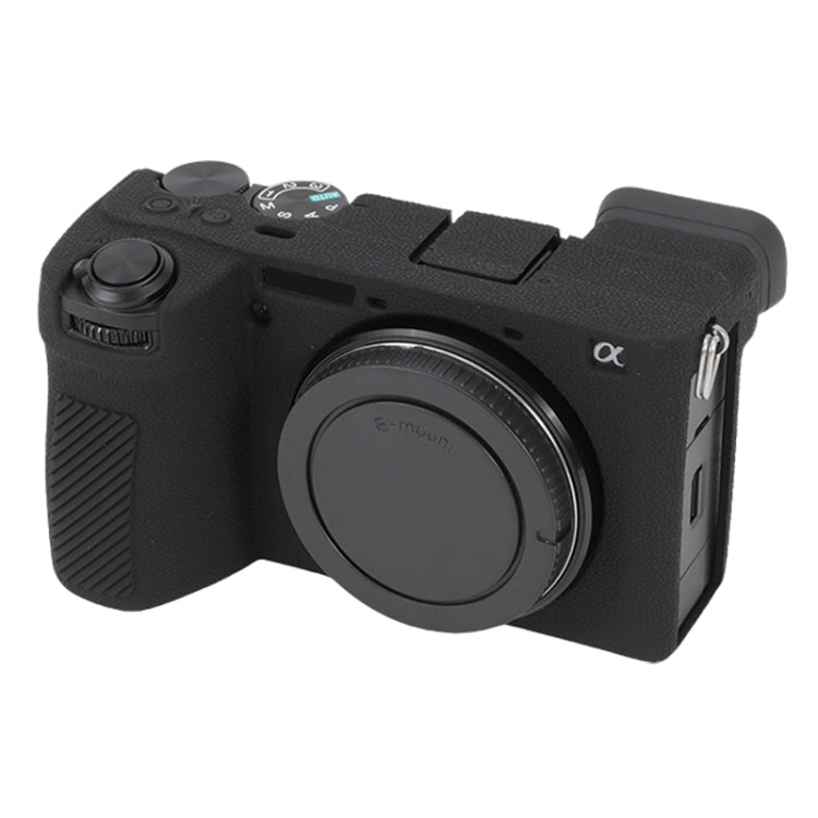 For Sony ILCE-6700 / A6700 Litchi Texture Soft Silicone Protective Case(Black) by buy2fix