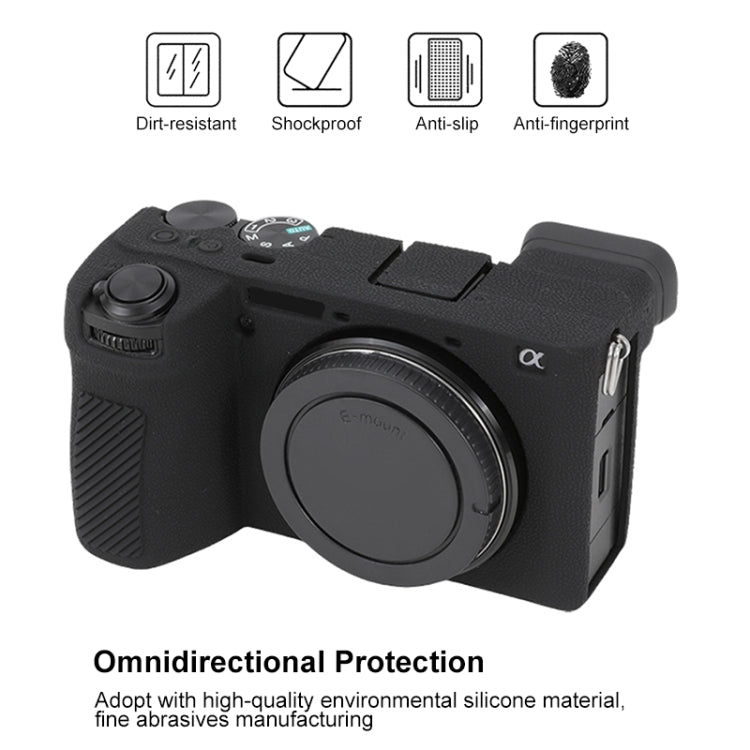 For Sony ILCE-6700 / A6700 Litchi Texture Soft Silicone Protective Case(Black) by buy2fix