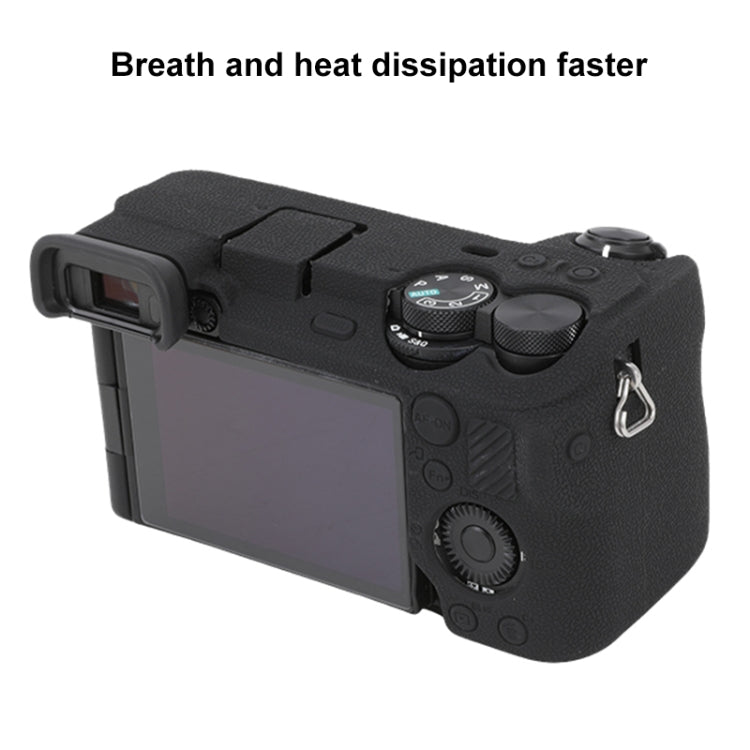 For Sony ILCE-6700 / A6700 Litchi Texture Soft Silicone Protective Case(Black) by buy2fix