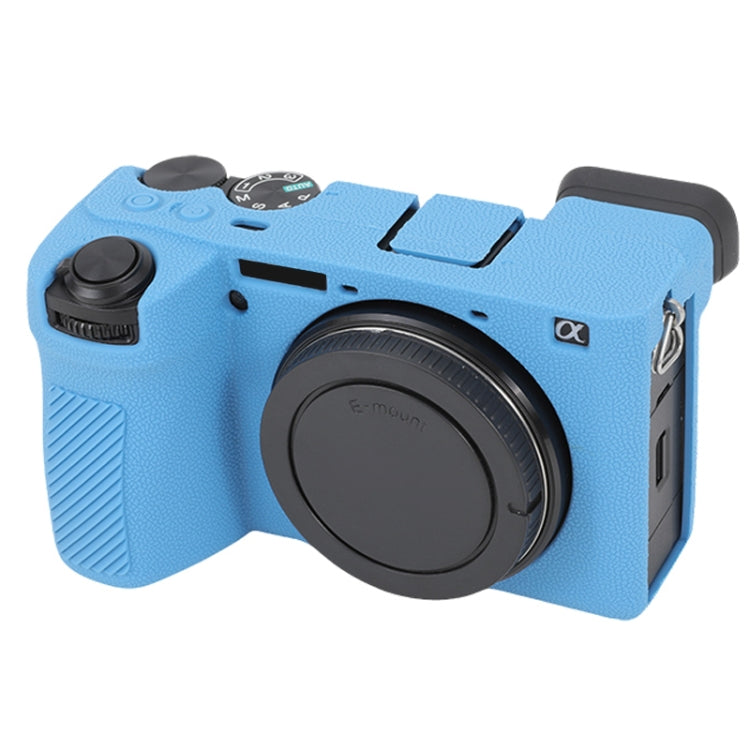For Sony ILCE-6700 / A6700 Litchi Texture Soft Silicone Protective Case(Blue) by buy2fix