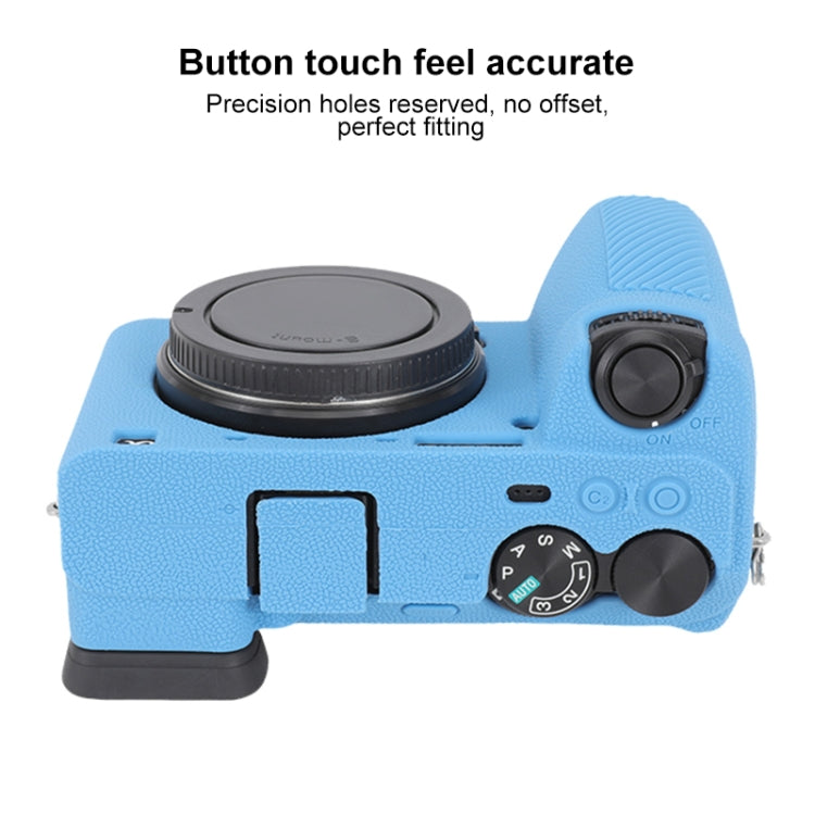 For Sony ILCE-6700 / A6700 Litchi Texture Soft Silicone Protective Case(Blue) by buy2fix
