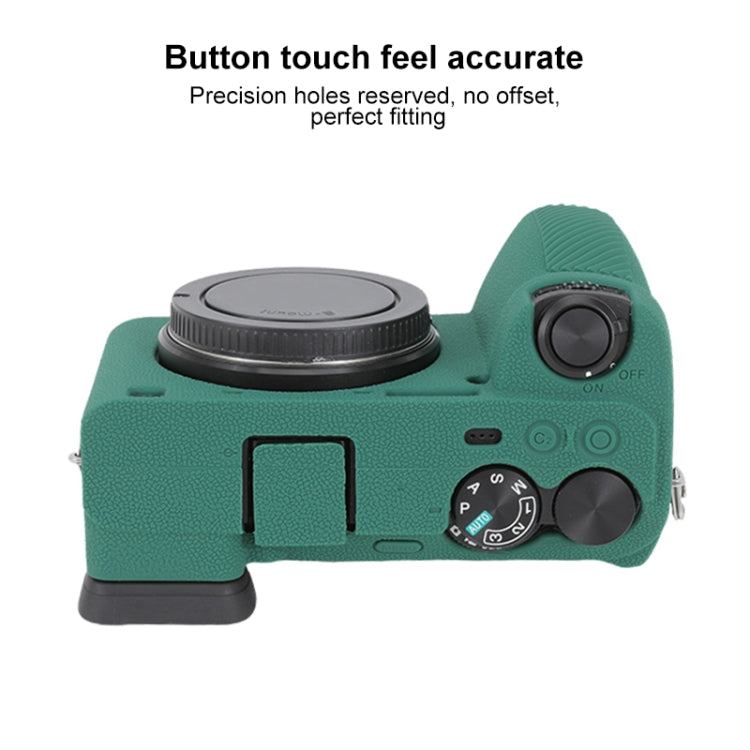 For Sony ILCE-6700 / A6700 Litchi Texture Soft Silicone Protective Case(Green) by buy2fix