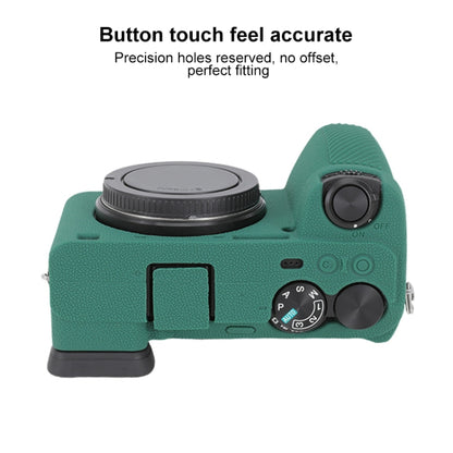 For Sony ILCE-6700 / A6700 Litchi Texture Soft Silicone Protective Case(Green) by buy2fix
