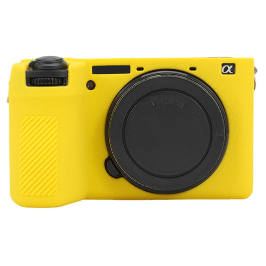 For Sony ILCE-6700 / A6700 Litchi Texture Soft Silicone Protective Case(Yellow) by buy2fix