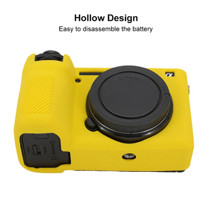 For Sony ILCE-6700 / A6700 Litchi Texture Soft Silicone Protective Case(Yellow) by buy2fix