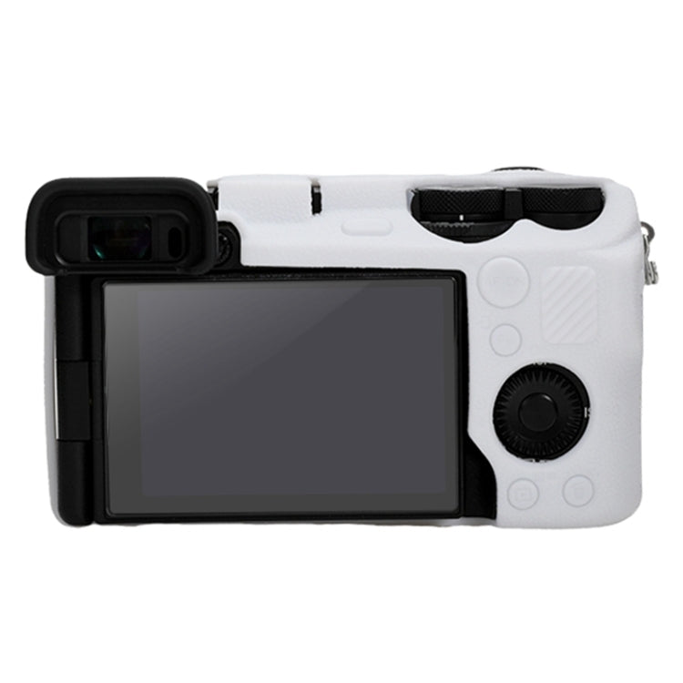 For Sony ILCE-6700 / A6700 Litchi Texture Soft Silicone Protective Case(White) by buy2fix