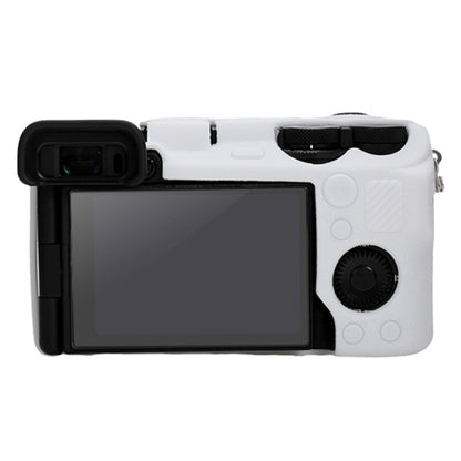 For Sony ILCE-6700 / A6700 Litchi Texture Soft Silicone Protective Case(White) by buy2fix