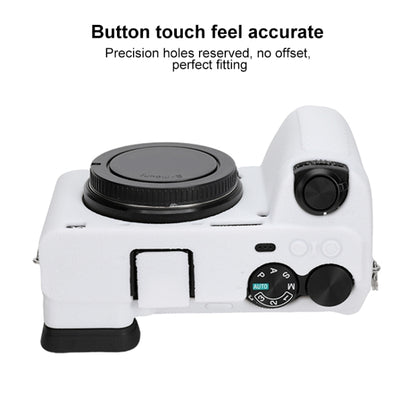 For Sony ILCE-6700 / A6700 Litchi Texture Soft Silicone Protective Case(White) by buy2fix