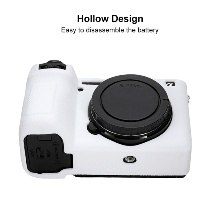 For Sony ILCE-6700 / A6700 Litchi Texture Soft Silicone Protective Case(White) by buy2fix