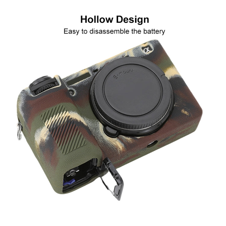 For Sony ILCE-6700 / A6700 Litchi Texture Soft Silicone Protective Case(Camouflage) by buy2fix