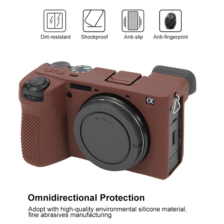 For Sony ILCE-6700 / A6700 Glossy Soft Silicone Protective Case(Coffee) by buy2fix