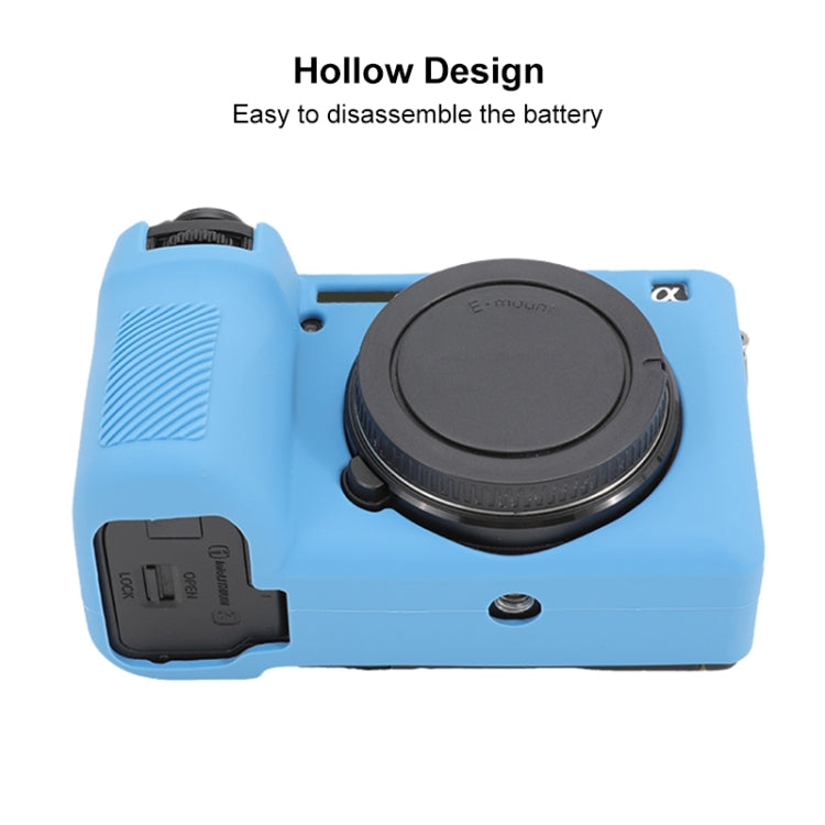 For Sony ILCE-6700 / A6700 Glossy Soft Silicone Protective Case(Blue) by buy2fix