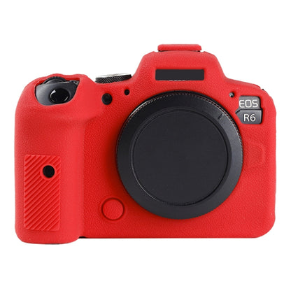 For Canon EOS R6 Mark II Litchi Texture Soft Silicone Protective Case(Red) by buy2fix