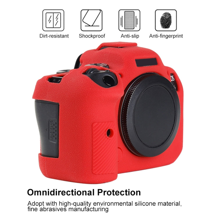 For Canon EOS R6 Mark II Litchi Texture Soft Silicone Protective Case(Red) by buy2fix