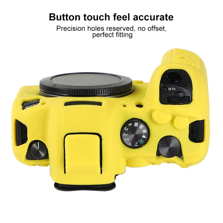 For Canon EOS R6 Mark II Litchi Texture Soft Silicone Protective Case(Yellow) by buy2fix