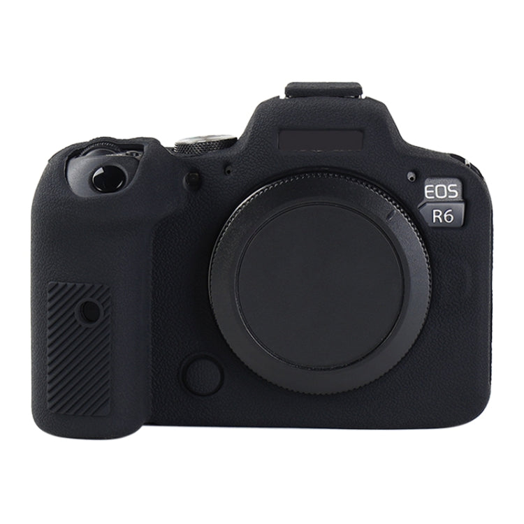 For Canon EOS R6 Mark II Litchi Texture Soft Silicone Protective Case(Black) by buy2fix