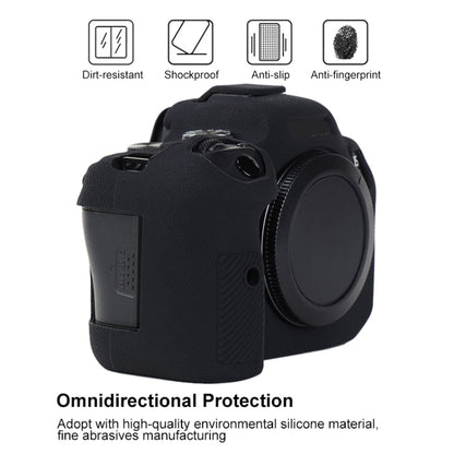 For Canon EOS R6 Mark II Litchi Texture Soft Silicone Protective Case(Black) by buy2fix