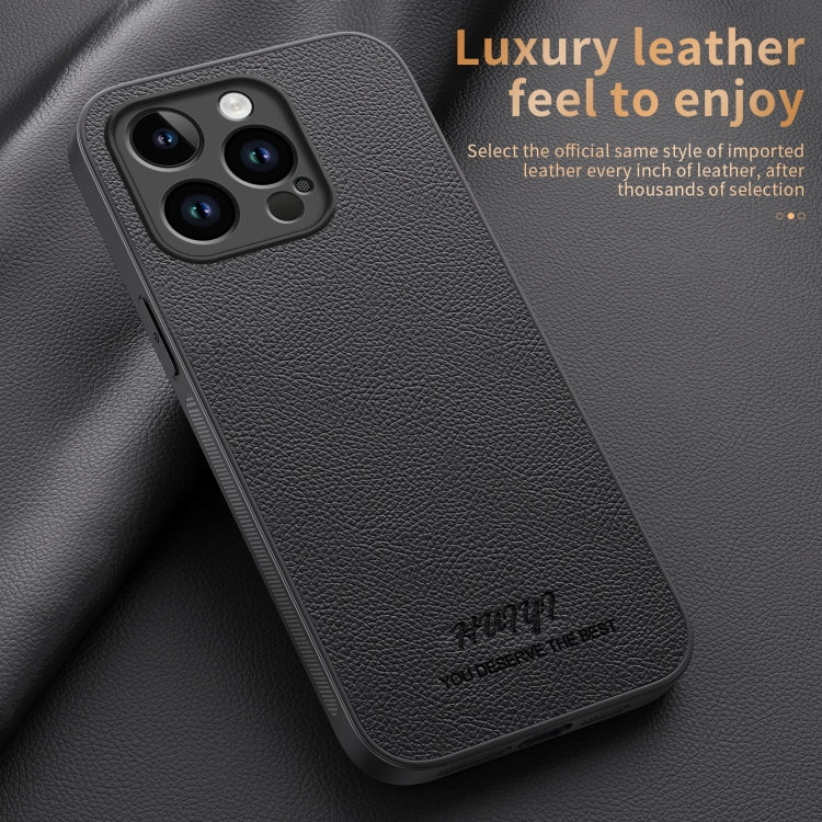 For iPhone 14 Pro HUIYI Leather MagSafe Magnetic Phone Case(Grey) - iPhone 14 Pro Cases by buy2fix | Online Shopping UK | buy2fix