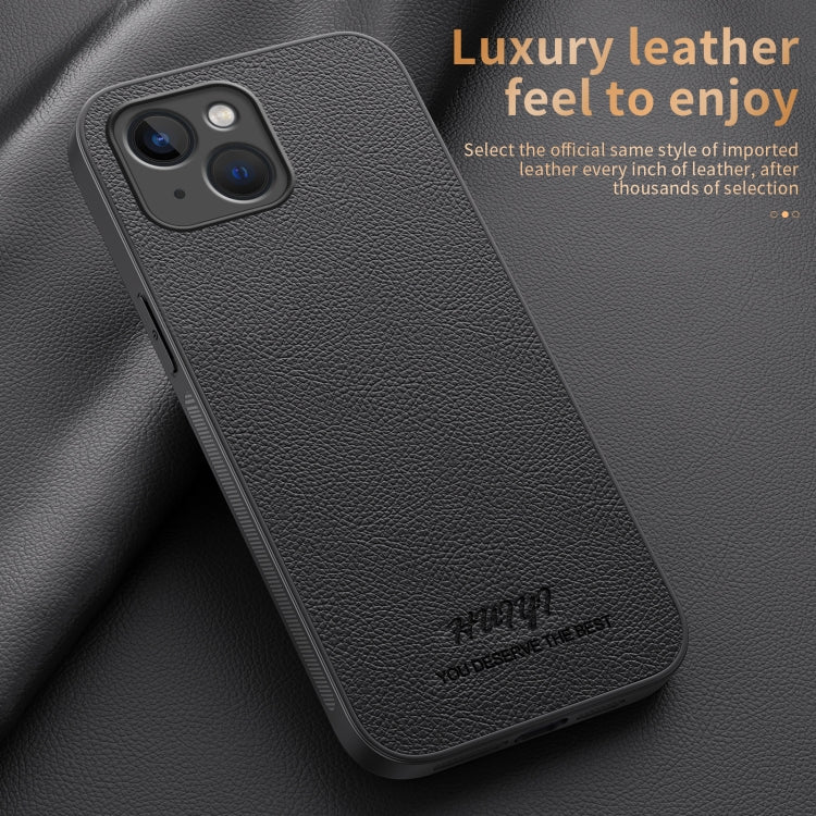 For iPhone 13 HUIYI Leather Magnetic Phone Case(Grey) by buy2fix